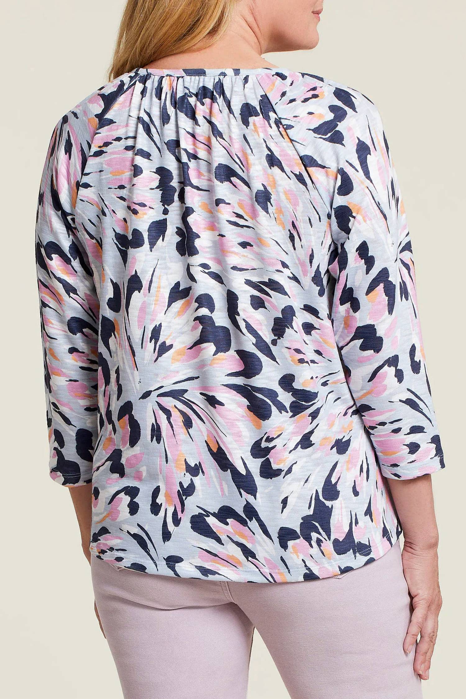 Tribal - Three Quarter Sleeve Peasant Top