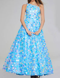 Jovani - Polka Dot Tulle Gown