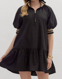 entro Colorband Mini Dress in black - women's dress - detail view