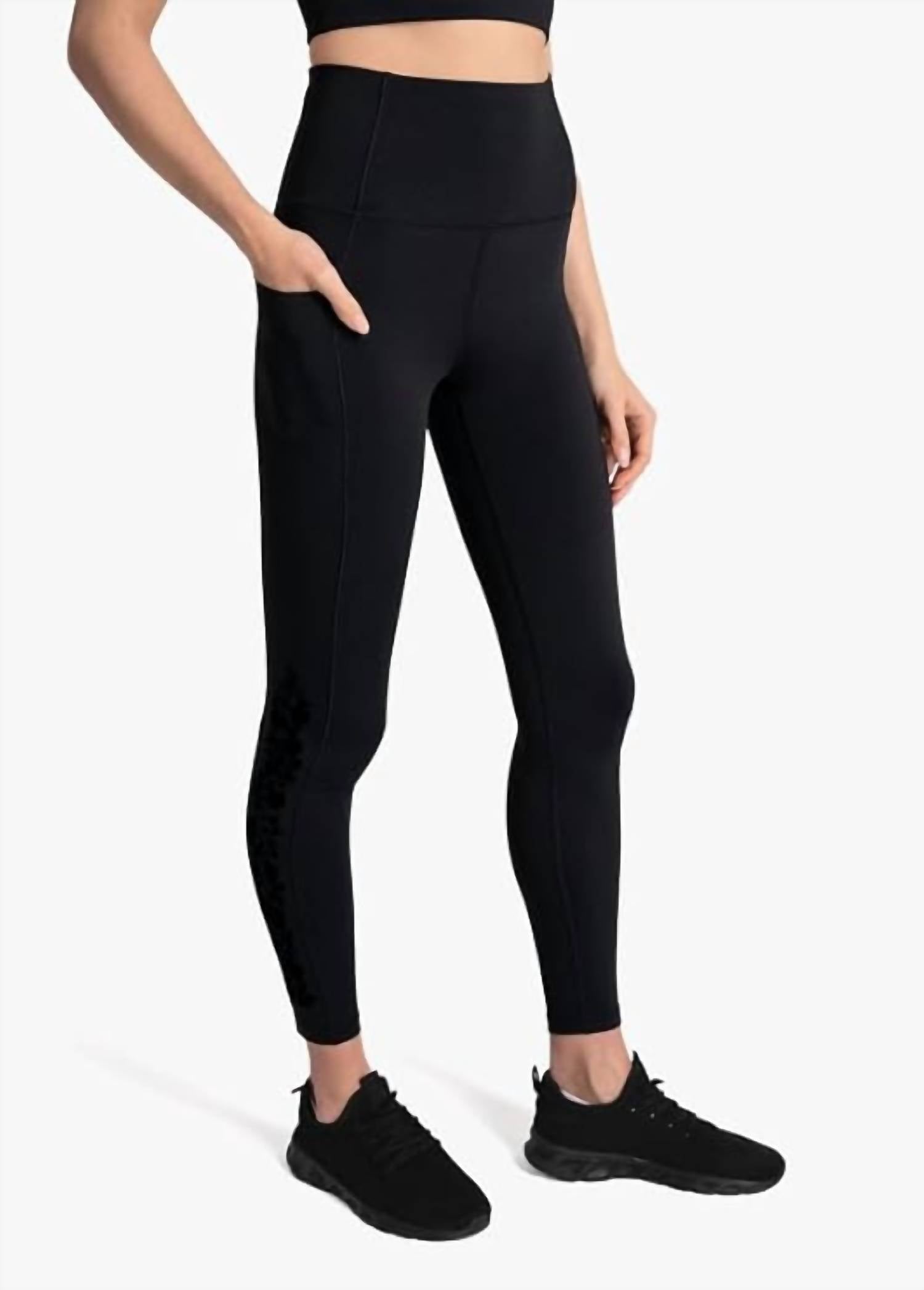 LOLE Step Up Ankle Leggings in mandala black - women's pants - detail view