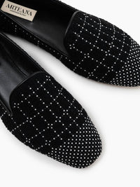 Arteana - Women's Boucle Flat Smoking Slipper