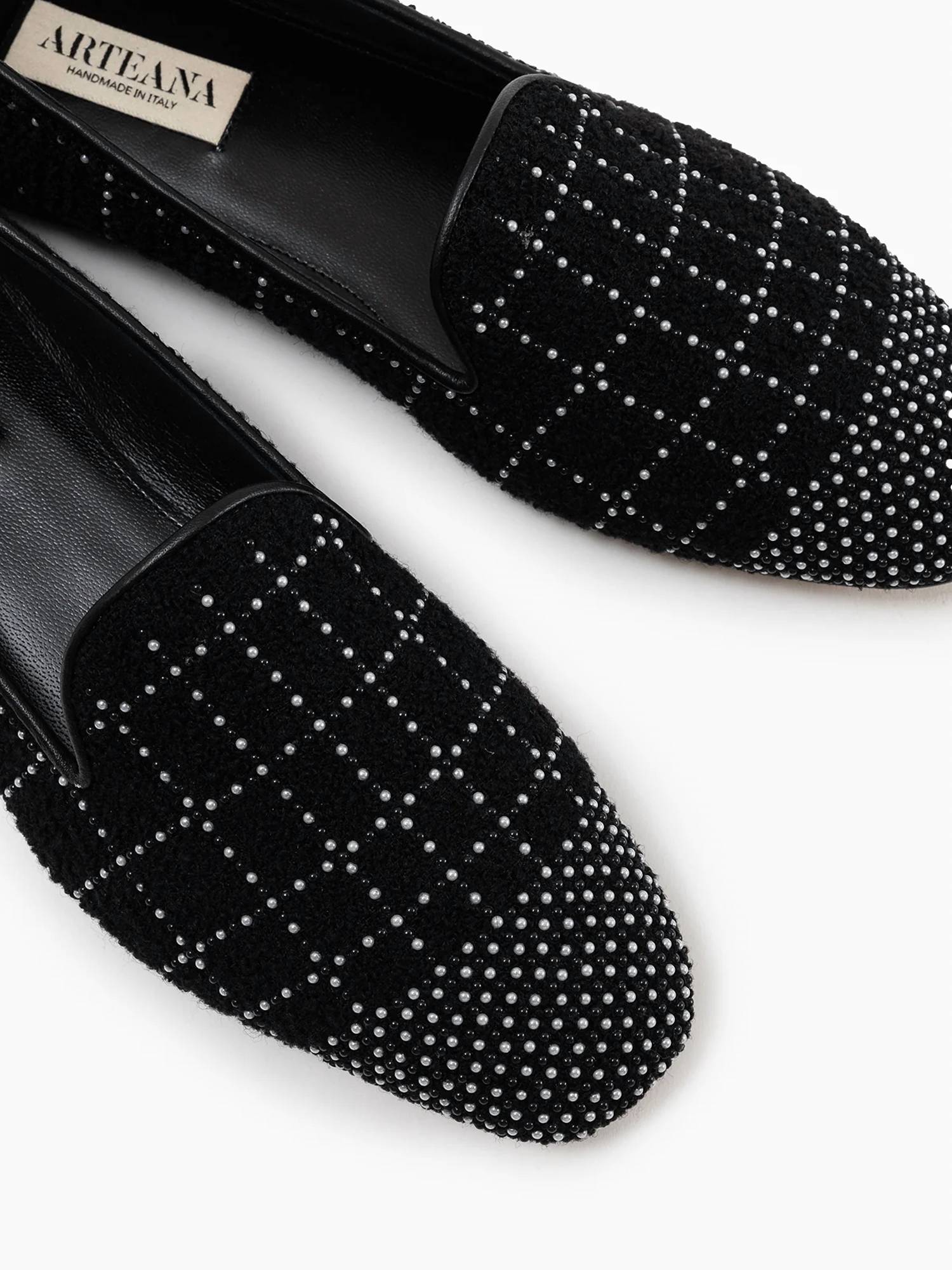 Arteana - Women's Boucle Flat Smoking Slipper
