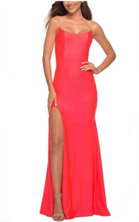 La Femme - Scoop Neck Prom Dress
