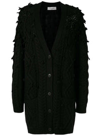Valentino - Oversized Tassel-trim Cable-knit Cardigan