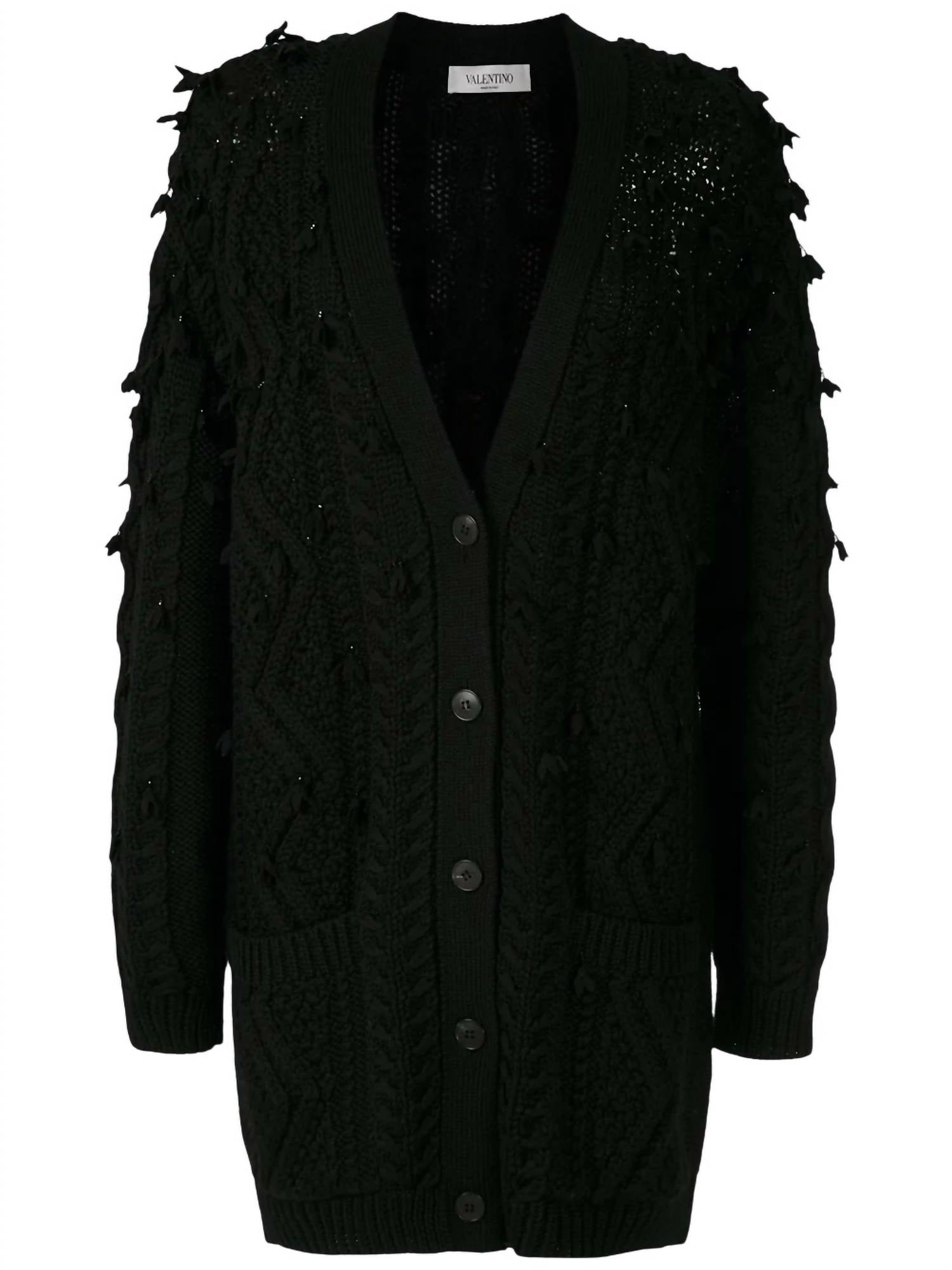 Valentino - Oversized Tassel-trim Cable-knit Cardigan