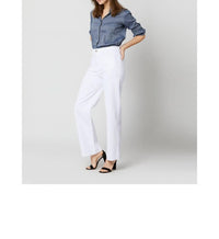 Ann Mashburn Column Patch Pocket Jeans in white stretch denim - women's jeans - alternate view