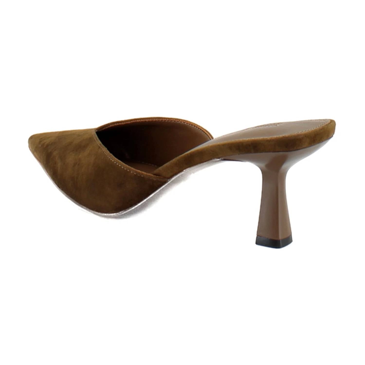 STEVE MADDEN Women's Pointed Toe Mule in dark chocolate brown - women's shoe - detail view