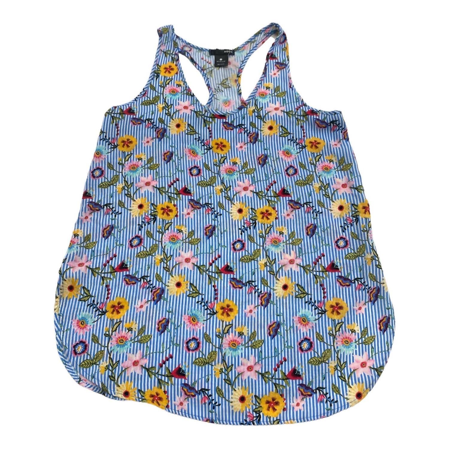 Aqua - Women's Floral Racerback Tank Top