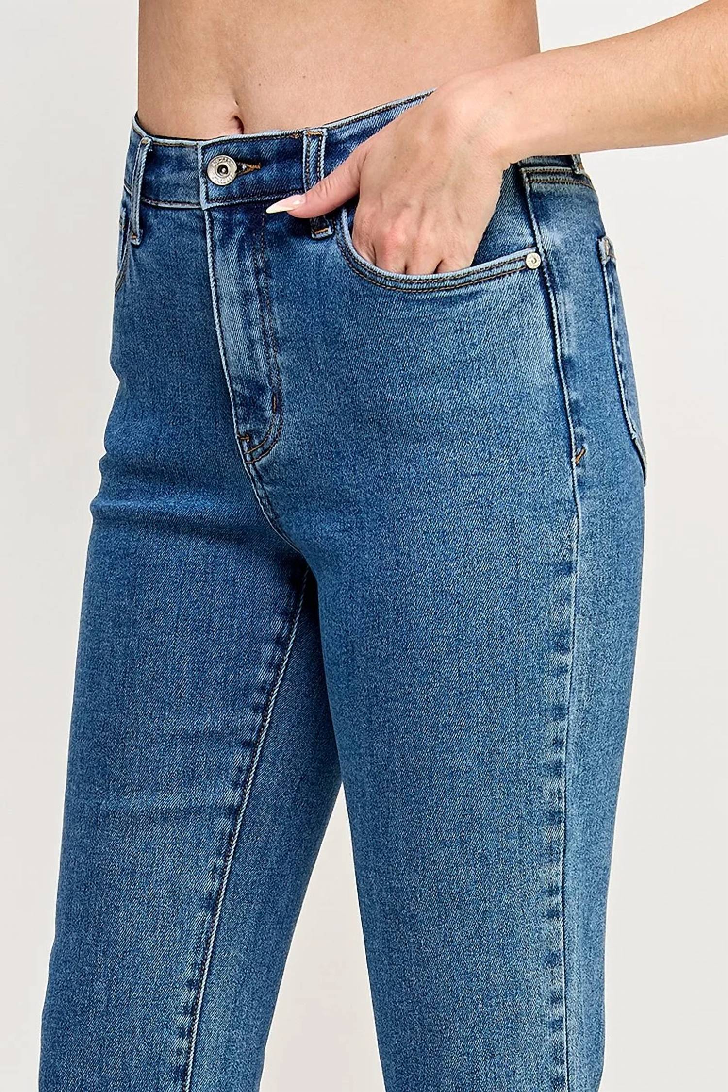 Special A - Tummy Control Flare Jeans With Ruffle Hem