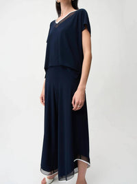 Joseph Ribkoff - Mesh Insert Wide Leg Jumpsuit