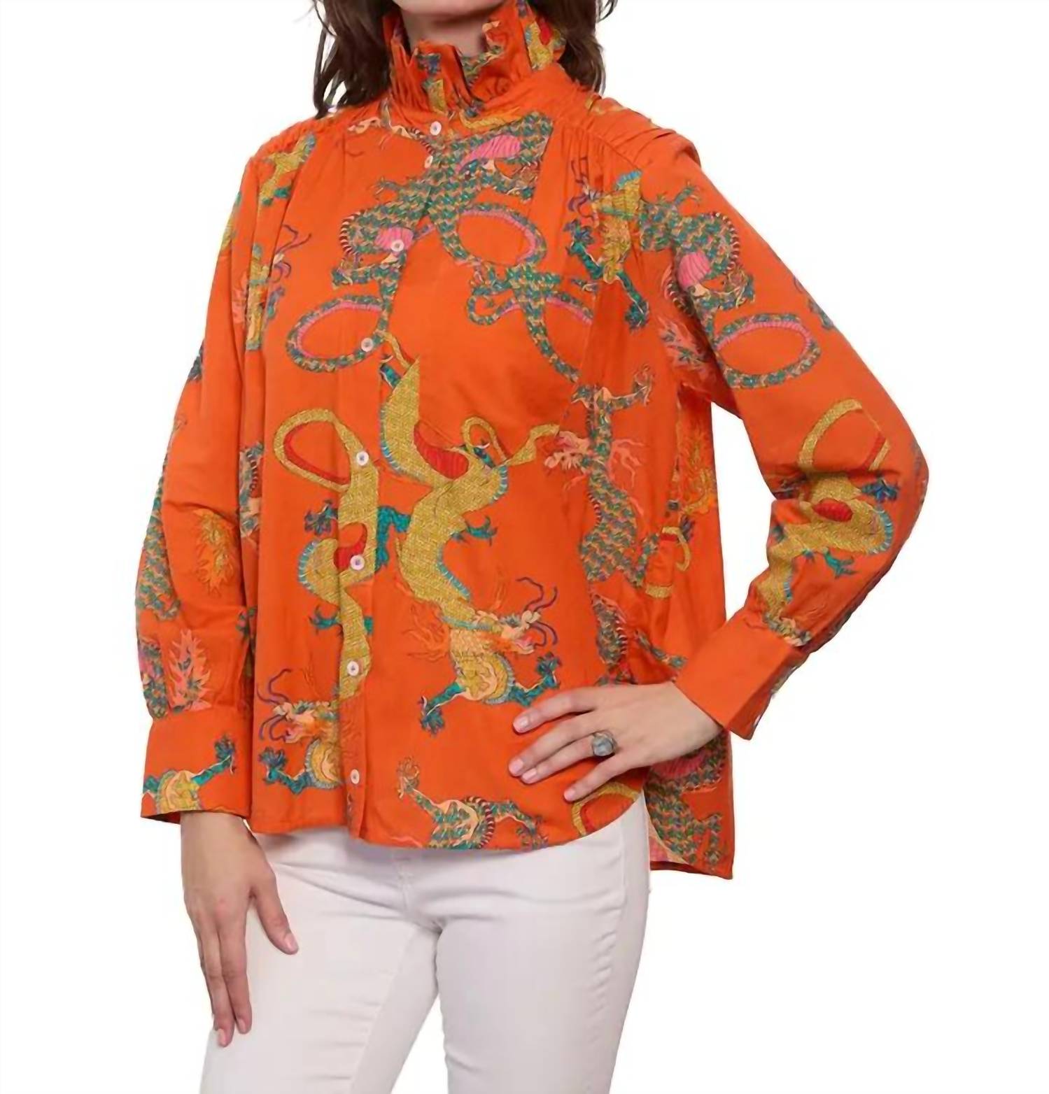 Dizzy-Lizzie - Sun Valley Oversized Shirt with Ruffled collar