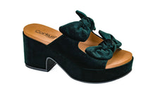 Corkys Footwear Women's Put A Bow On It Velvet Heeled Sandal in green - women's heels - alternate view