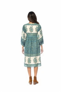 Mahila - Block Print Puff Sleeve Dress