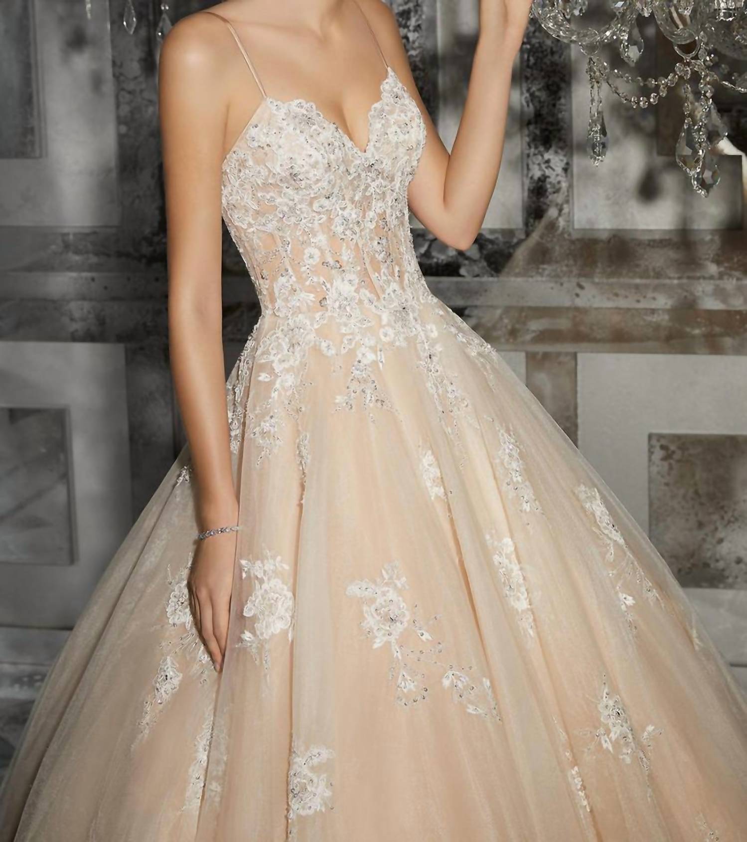 Morilee - Mariska Embroidered Alencon Lace Gown