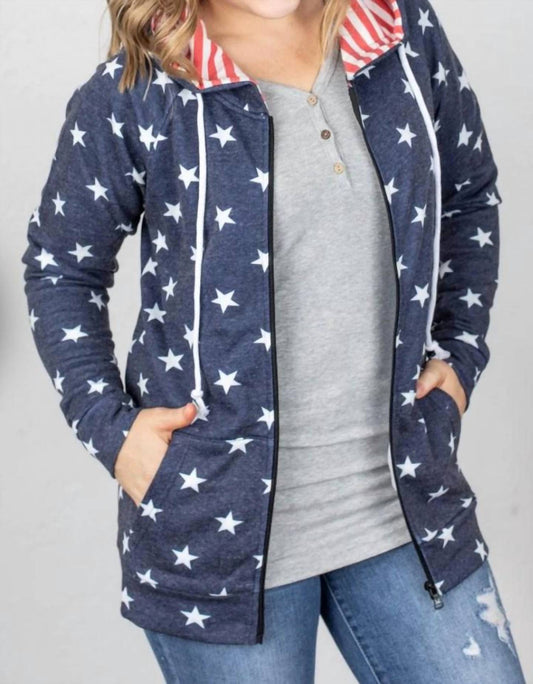 Michelle Mae - Stars and Stripes Zip Up Hoodie