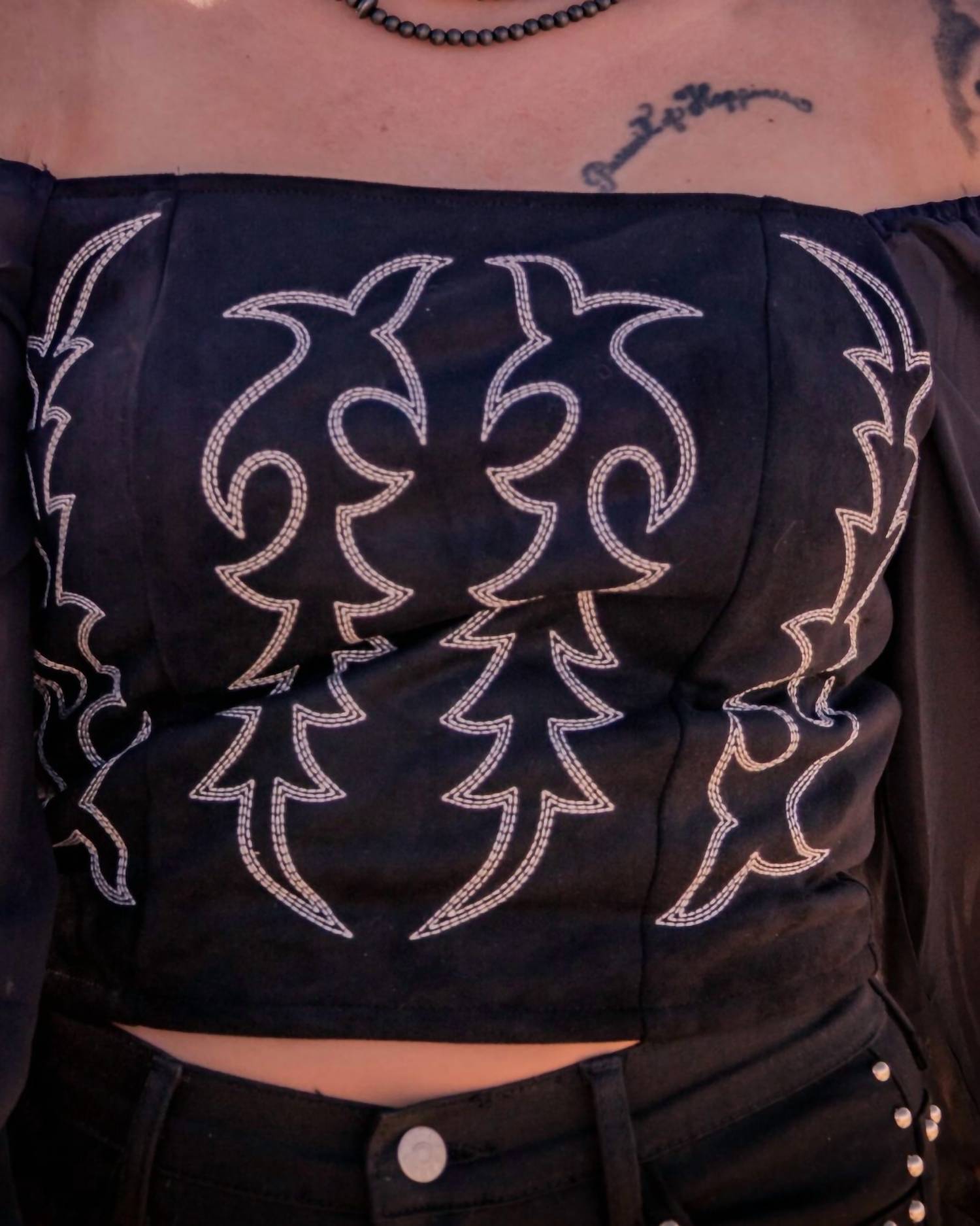 Lucky & Blessed - Boot Stitch Top