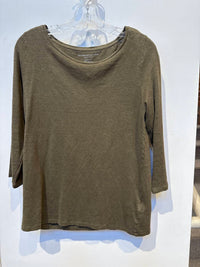 Majestic Filatures - Women's Stretch Linen 3/4 Sleeve Boatneck Top