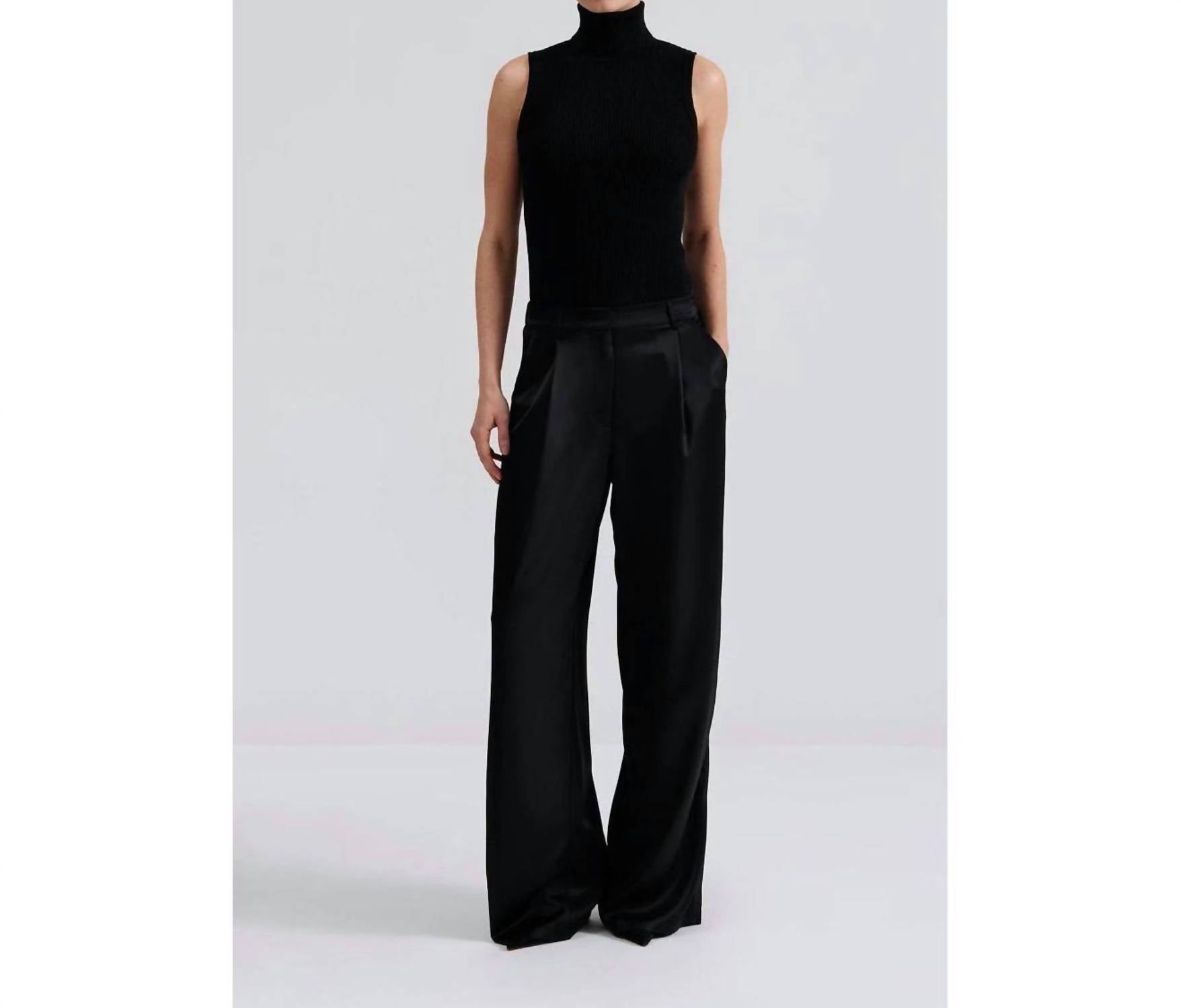 Malina Women's Sarah Satin Pants in black - women's pants