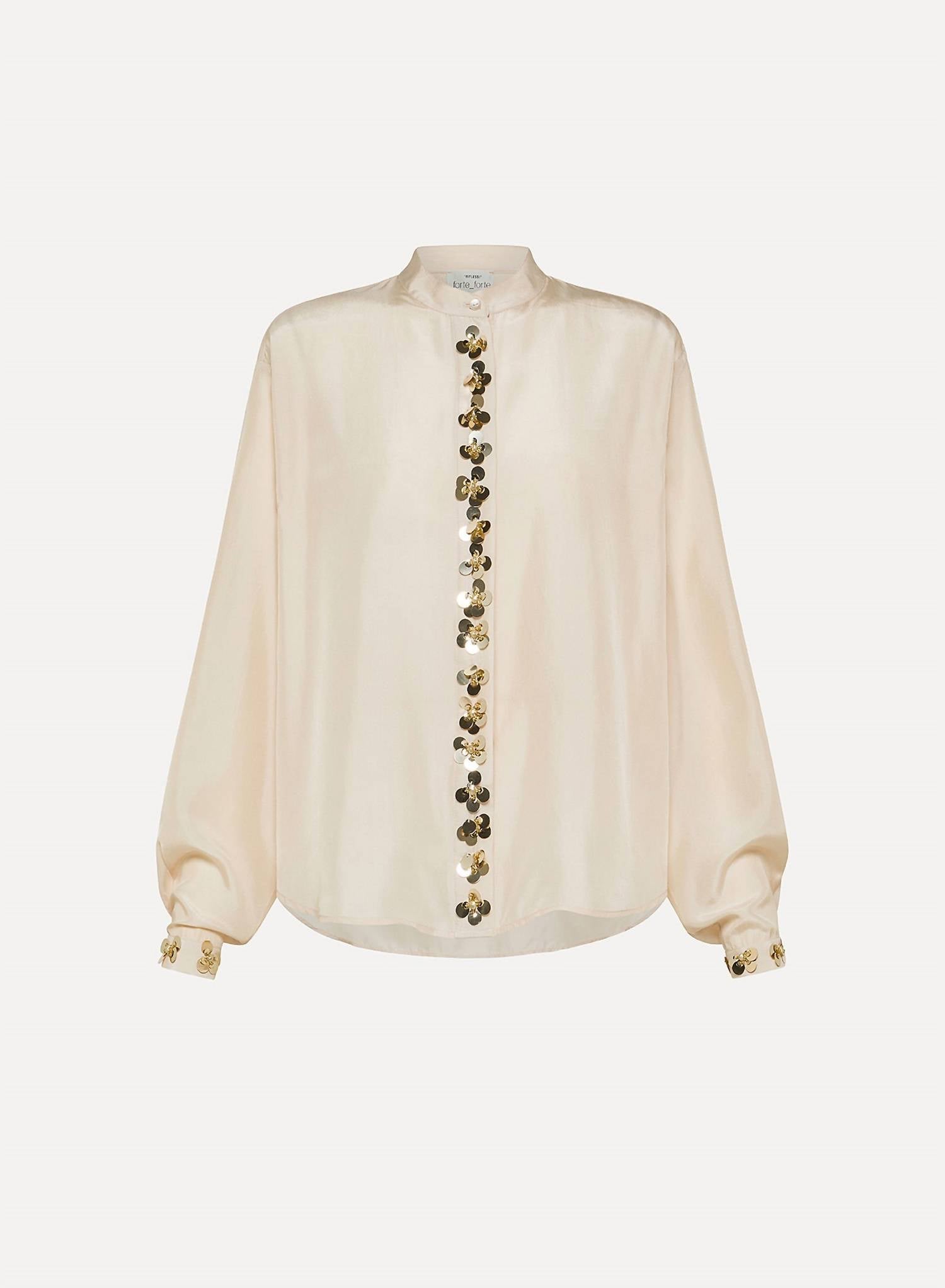 Forte Forte - Women's Etoiles Embroidery Habotai Silk Shirt - Petite