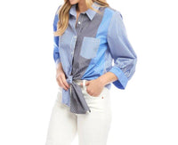 Karen Kane - Bo Blouson Sleeve Mixed Stripe Tie-front Top