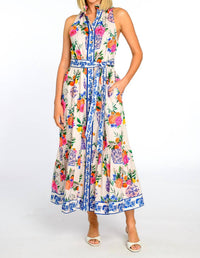 Elizabeth James The Label Biba Dress in ivory ginger jars - women's dress
