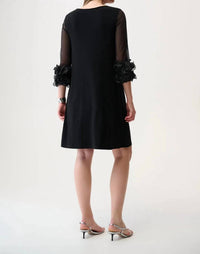 Joseph Ribkoff - Mesh Ruffled Sleeves A-line Dress