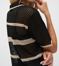 Joseph Ribkoff - Open Stitch Stripe Cover Up Top