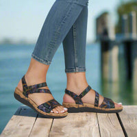 Remonte Women's Flat Sandals in black multi - women's sandal - view 7