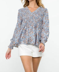 Thml - Smocked Long Sleeve Blouse