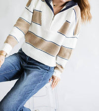 Elan - Waffle Half Zip Sweater
