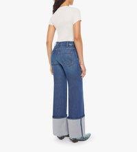 Mother Lil Hustler Roller Sneak Cuff Jeans - Petite in kicks and riffs - women's jeans - alternate view
