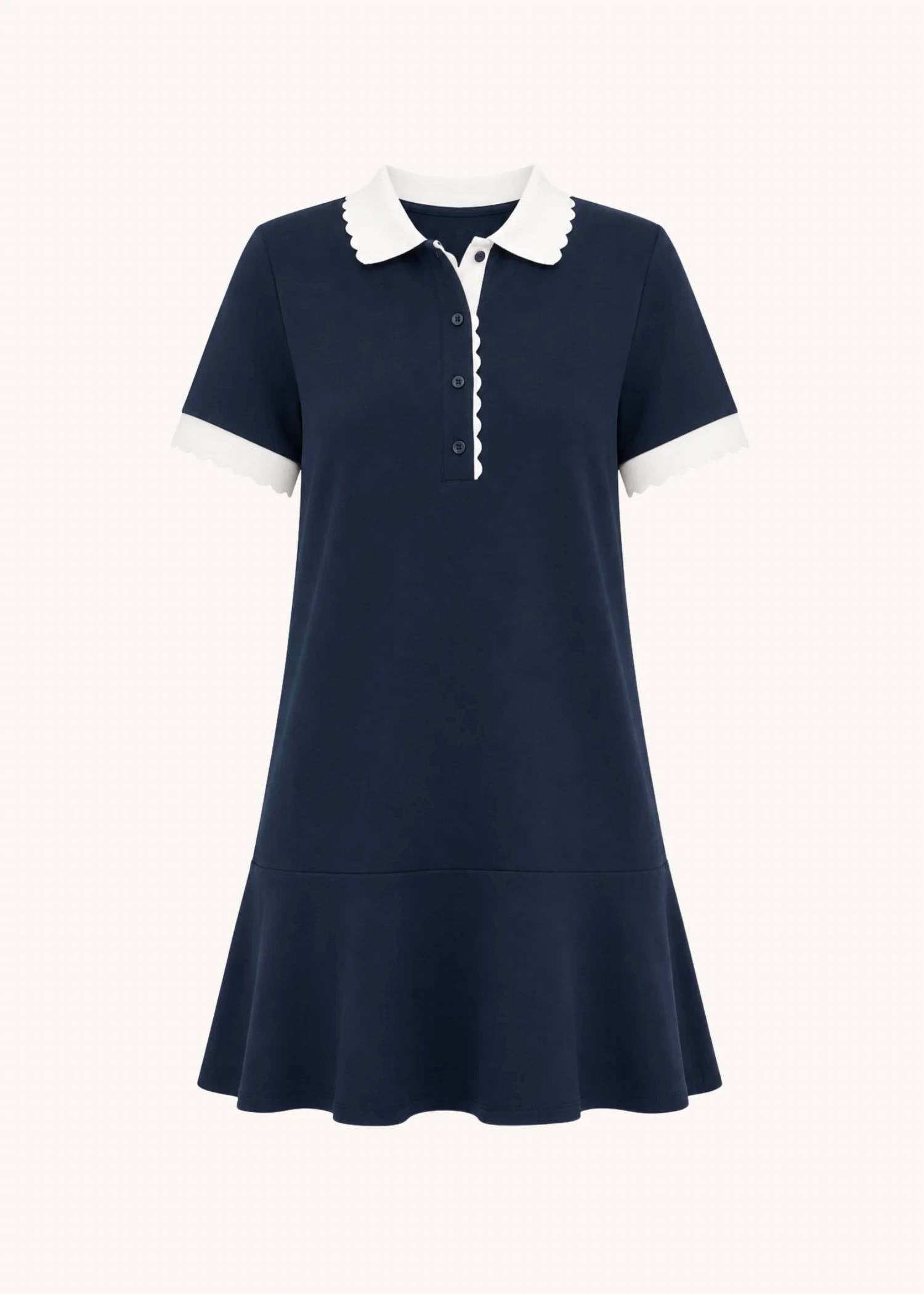 Entro - Celia Scalloped Cotton Mini Dress