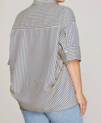 She + Sky - Oversized Striped Top