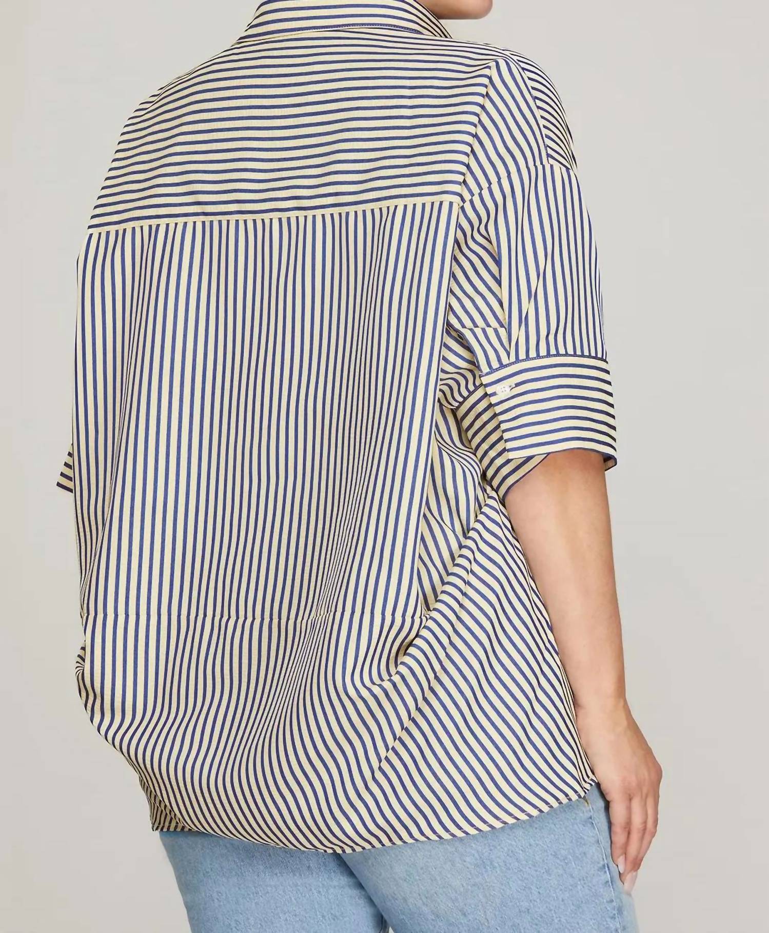 She + Sky - Oversized Striped Top