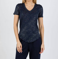 ATM Classic V-neck Tee in obsidian silver - women's t-shirt