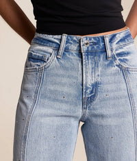 Vervet By Flying Monkey - Studded Sia Barrel Denim Jeans