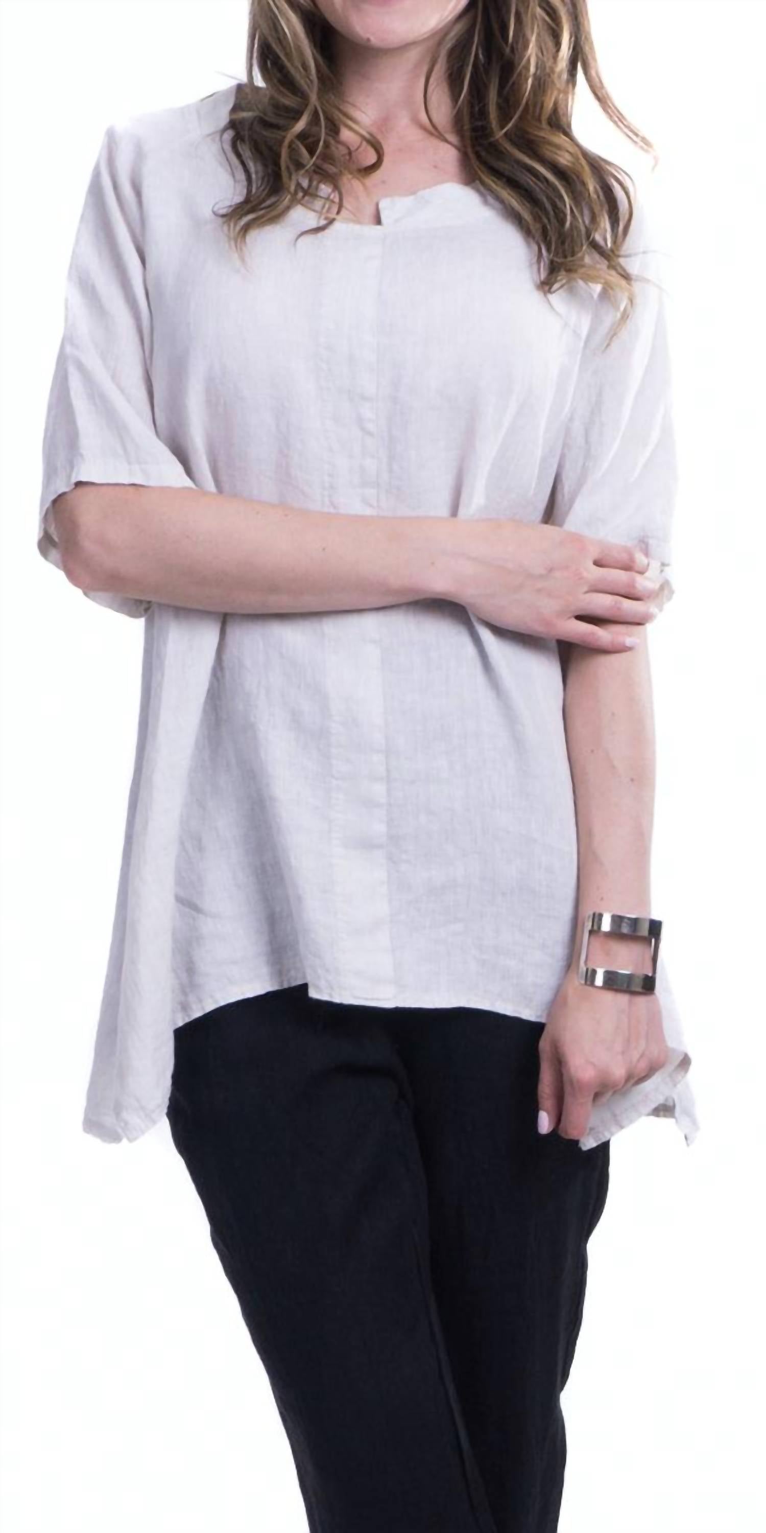 Gigi Moda - Tanya Linen Tunic Short Sleeve Top