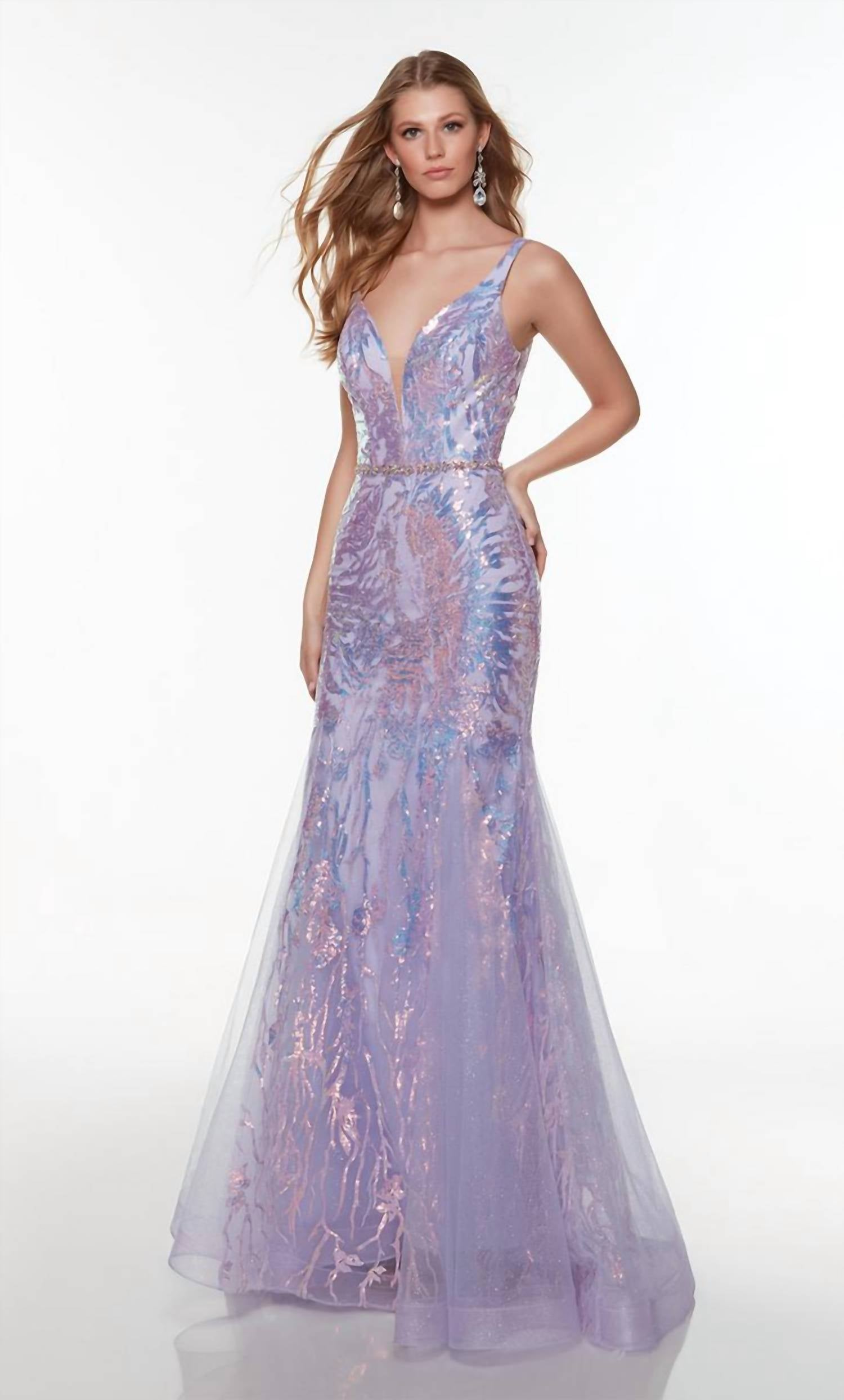 Alyce Paris - Sequin Tulle Fit And Flare Gown