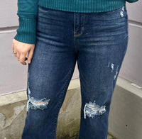 Judy Blue - High Waist Knee Destroy Crop Wide Leg Jeans