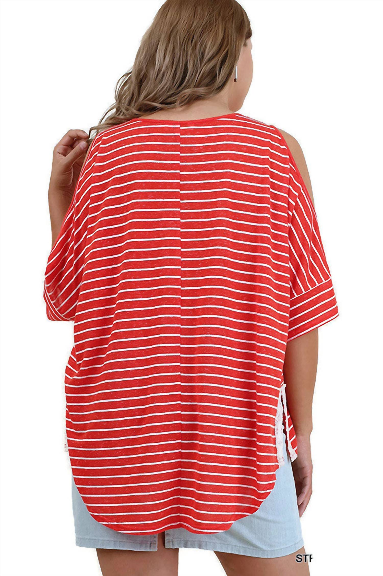 Umgee - Striped Cold Shoulder Top