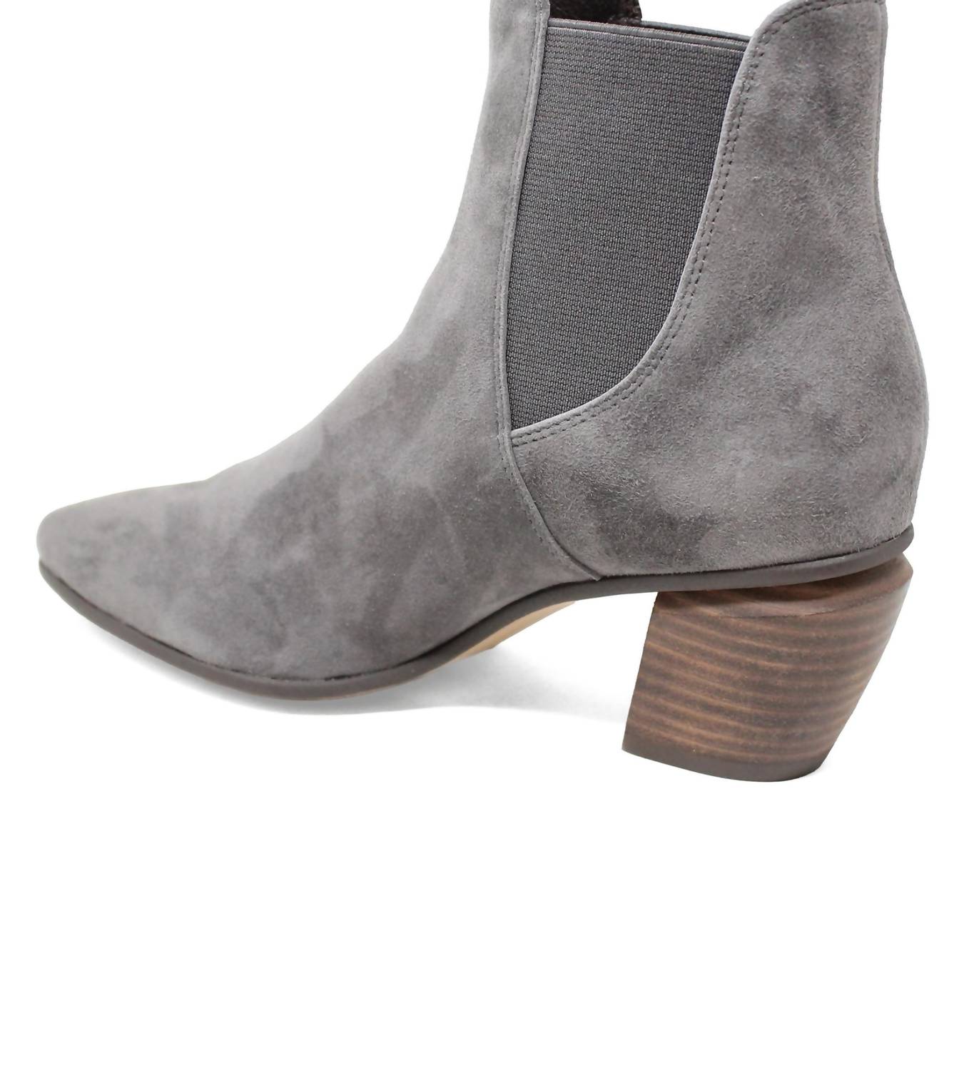 Django & Juliette Women's Jinks Leather Ankle Boot in chocolate suede - women's shoe - detail view