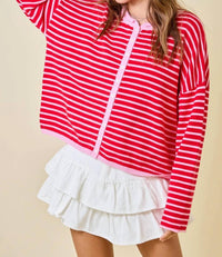 Day + Moon - Stripes Cardigan Top