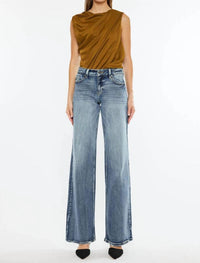 Kancan - Mid Rise Wide Leg Jeans