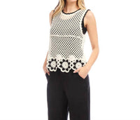 Karen Kane - Celine Crochet Flower Detail Sweater Tank