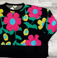 Ee:Some - Women's Floral Pattern Knit Top