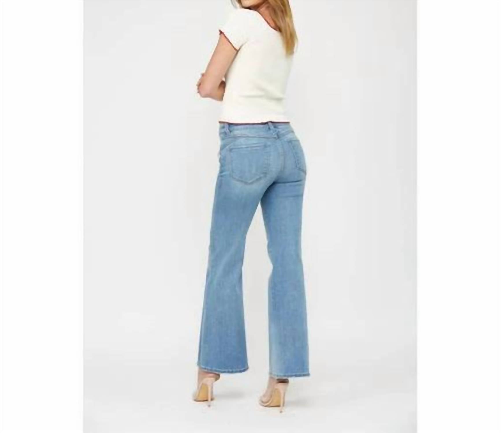 Mica Denim - Mid Rise Slight Flare Jeans