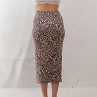 JADE BY JANE Wild Child Midi Skirt in brown and cream - women's skirt - view 4