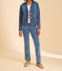Fdj - Denim Button Front Blazer