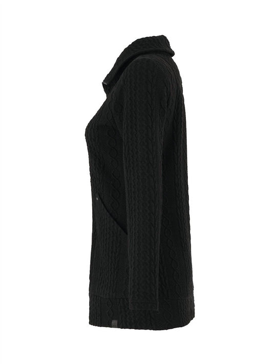 Dolcezza - Women's Embossed Cable Knit Zip Jacket