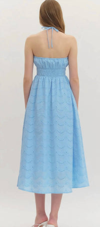 Entro - Women's Anneliese Eyelet Halter Midi Dress